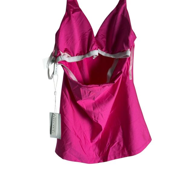 Trina Turk Monaco Ring Pink Two Piece Halter Tankini  Bottoms Swimsuit Set 10 - Picture 8 of 14